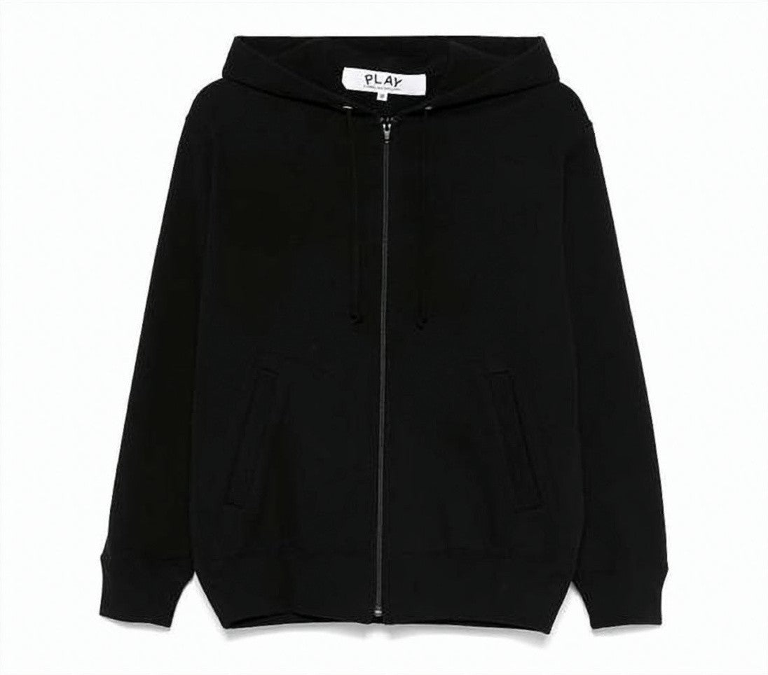 Comme Des Garçons Classic Zip-Up Hoodie With Spacious Hood And Front Pockets