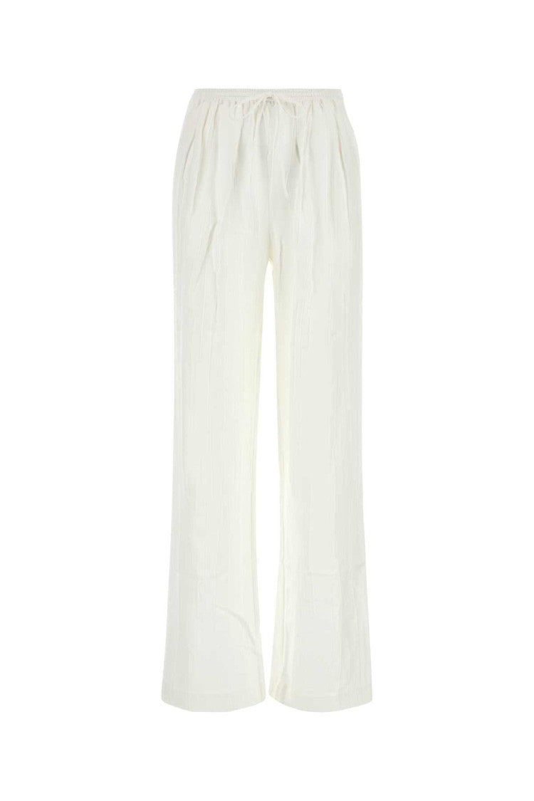 Loulou Studio White Silk Blend Soler Pant