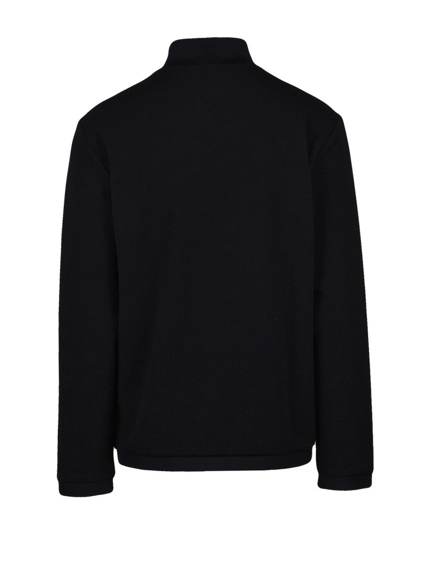 Ea7 Emporio Armani Black Polyester Elastane Zip Sweatshirt