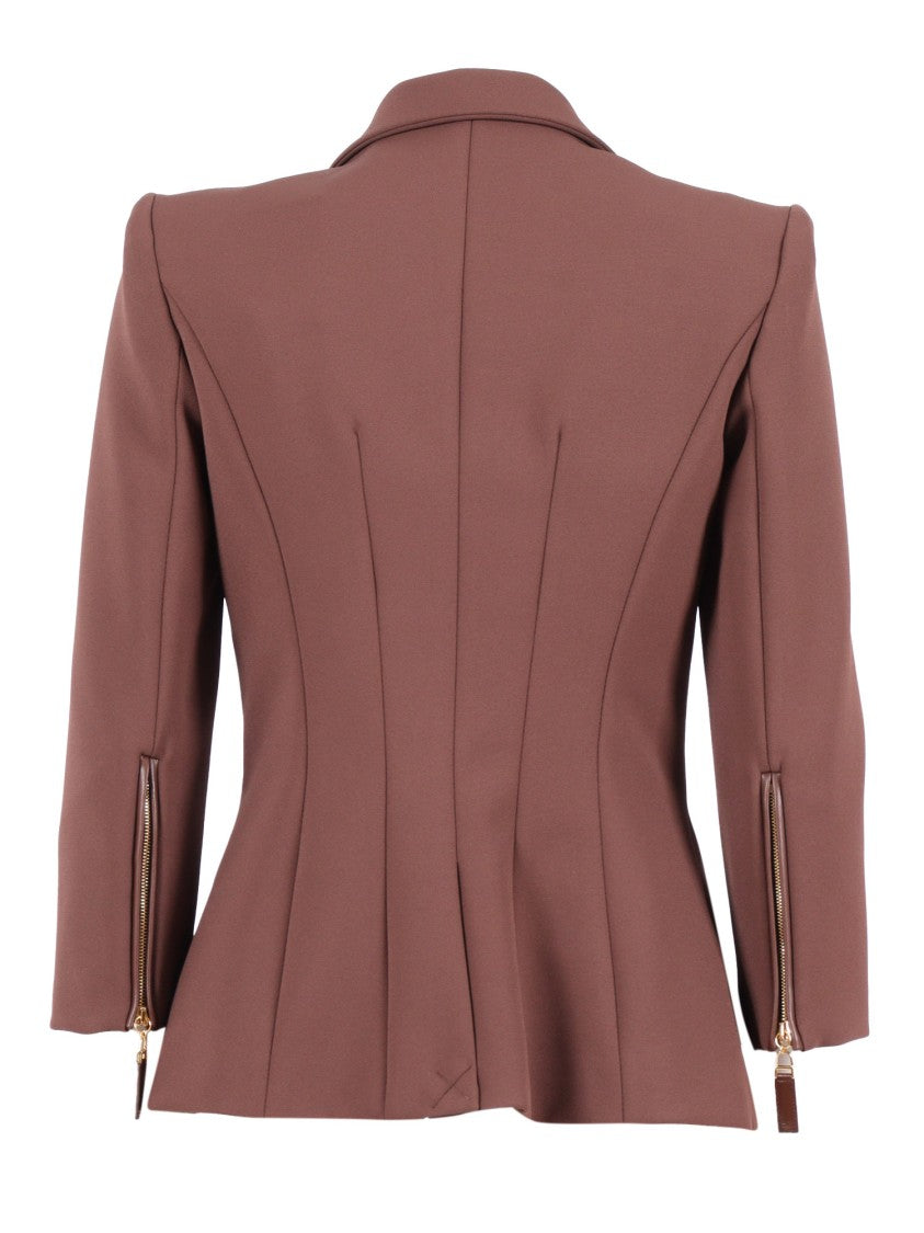 Elisabetta Franchi Tailored Double-Breasted Blazer With Sharp Lapels