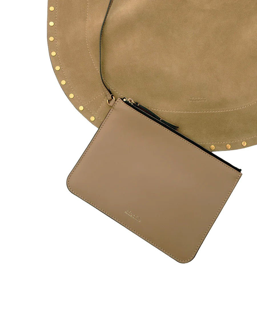 Isabel Marant Taupe Oskan Hobo Suede Handbag