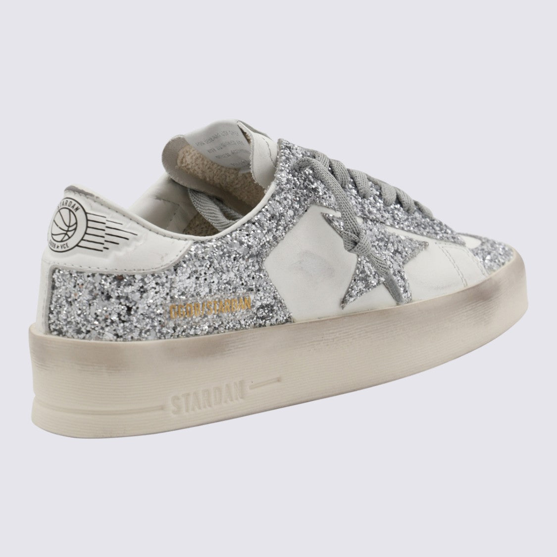 Golden Goose Glittered Silver Low-Top Sneakers
