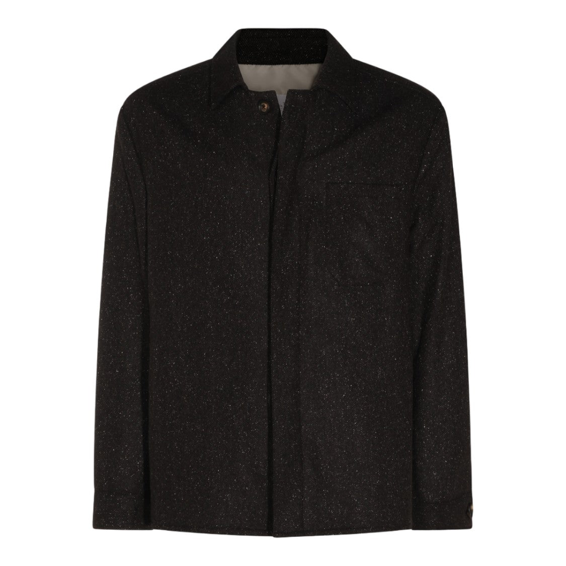 Eleventy Casual Jacket With Stand Collar And Speckled Texture