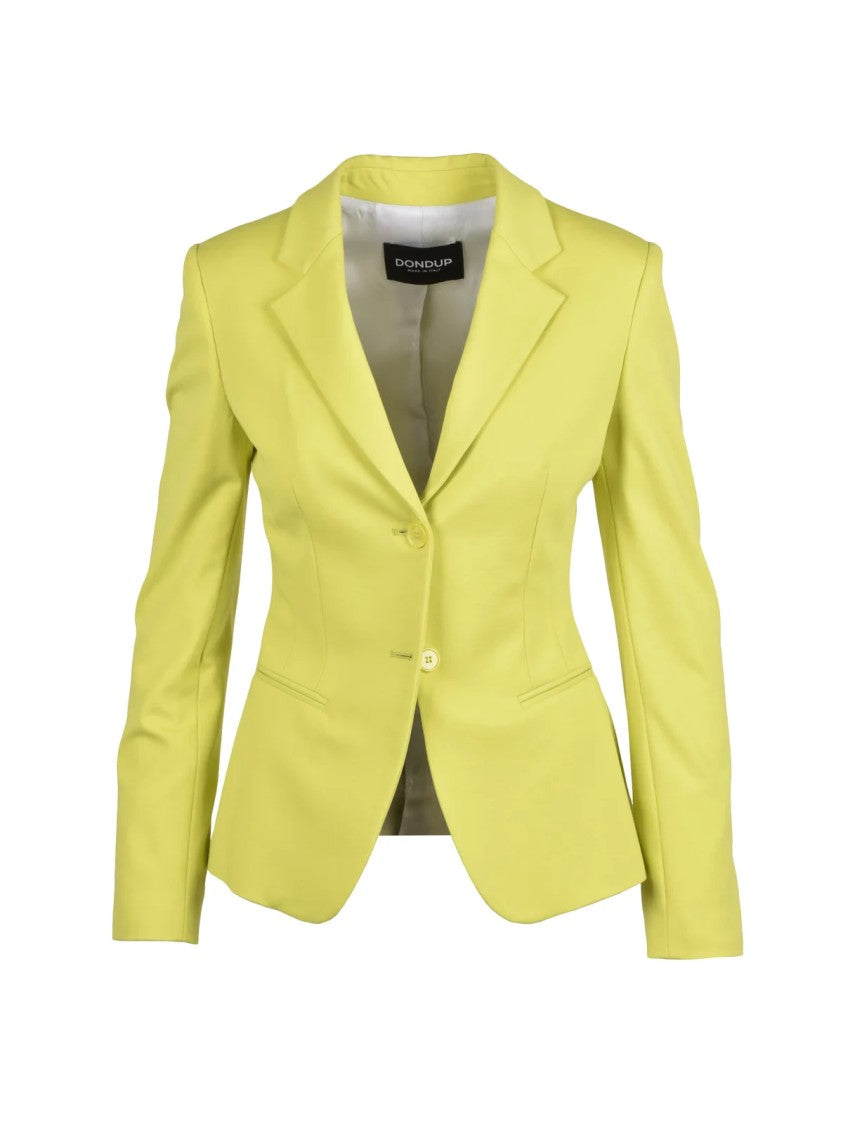 Dondup Green Viscose Polyamide Elastane Fitted Jacket