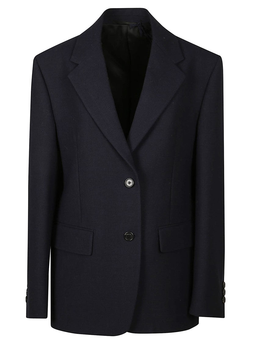 Prada Tailored Black Blazer With Notched Lapel And Buttoned Cuffs