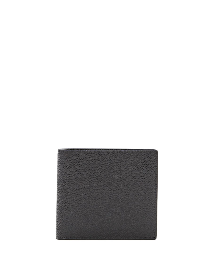 Thom Browne Pebble Grain Leather Billfold Wallet With Signature Grosgrain Tab