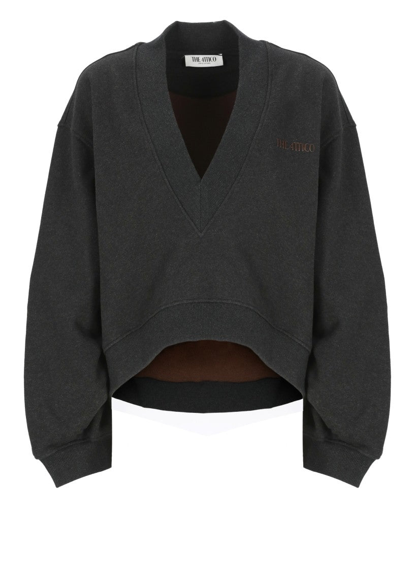 The Attico Black Cotton Sweatshirt