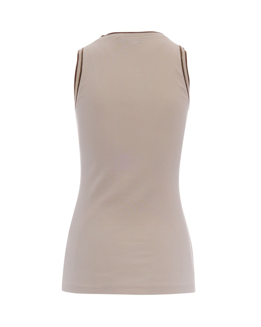 Fabiana Filippi Slim-Fit Ribbed Jersey Tank Top With Organic Cotton Trim