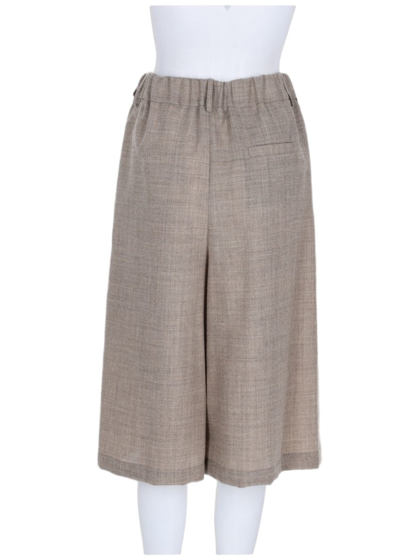 Alysi Knee-Length Pleated Wool-Blend Shorts