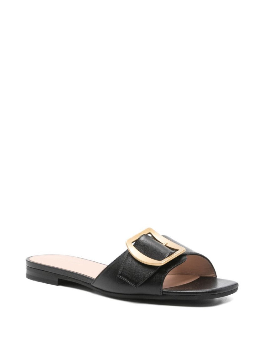 Bally Open-Toe Flat Sandals With Gold-Tone Hardware Accents
