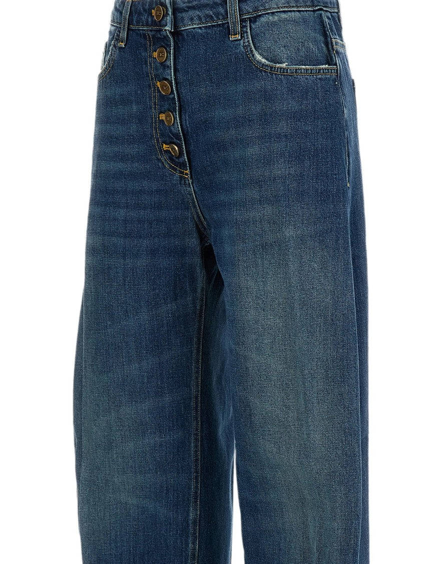 Elisabetta Franchi Relaxed Tapered High-Waist Jeans With Classic Five-Pocket Design