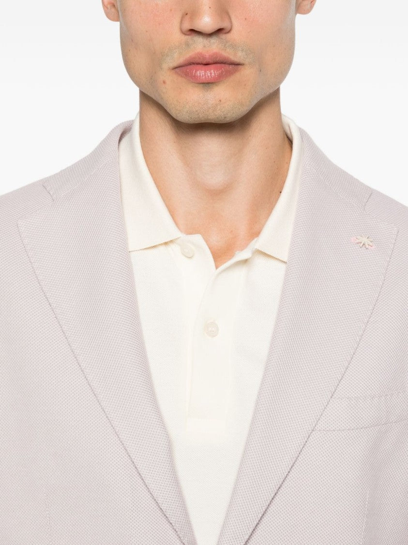Manuel Ritz Single-Breasted Cotton Notch Lapels Jacket