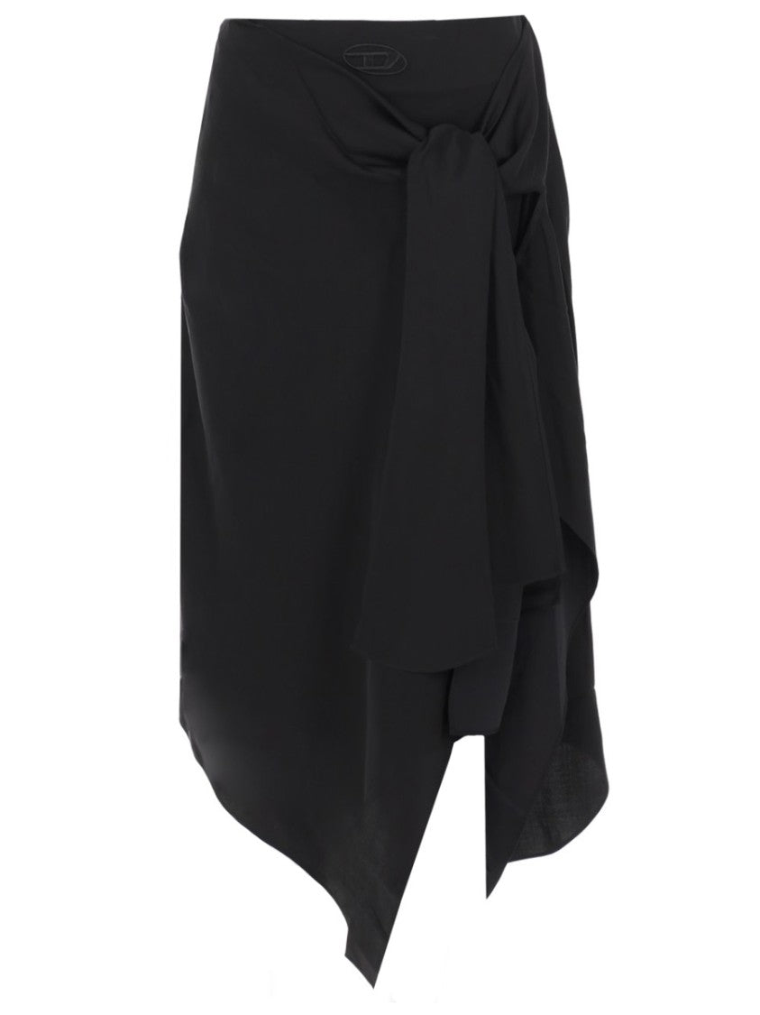 Diesel O-Tali Asymmetrical Bow Midi Skirt