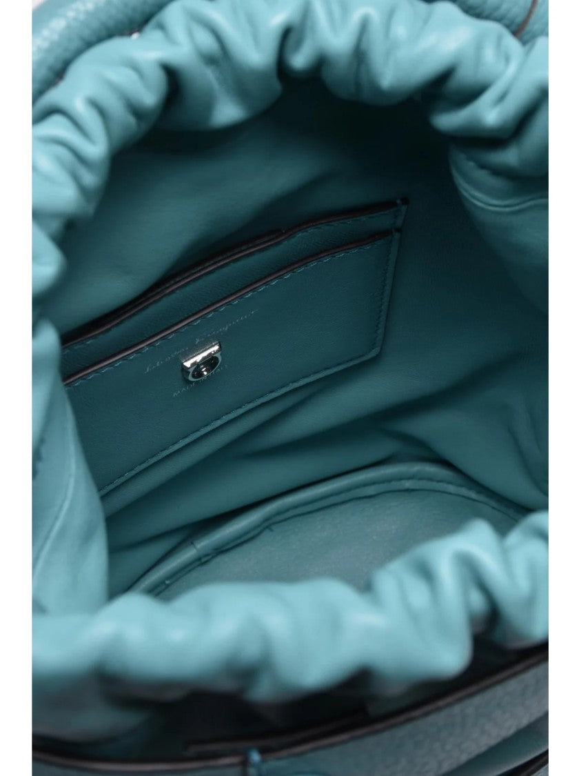 Salvatore Ferragamo Cage Med Bucket Bag - Turquoise