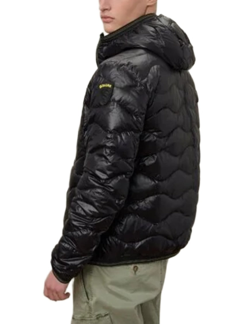 Blauer Quilted Casual Black Jacket With Functional Details