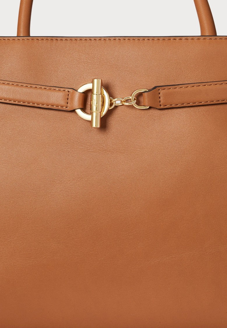 Lauren Ralph Lauren Brown Smooth Leather Satchel Bag