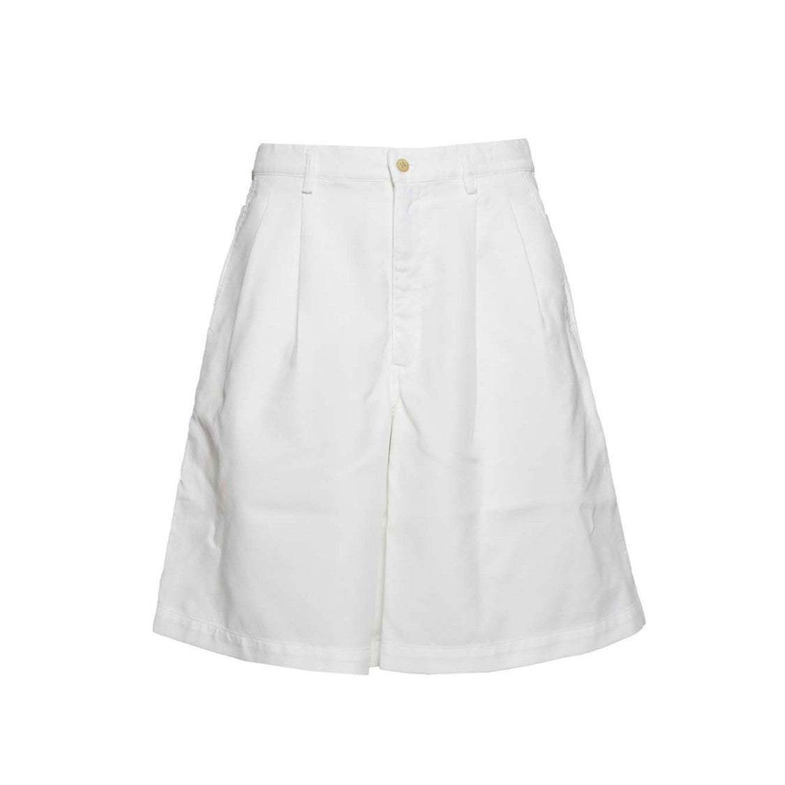 Comme Des Garçons White Cotton Over Bermuda Shorts