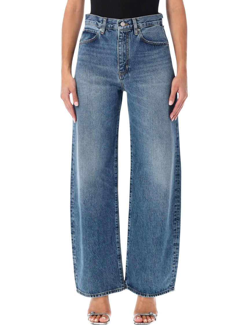 Frame High-Waisted Wide-Leg Jeans With Faded Wash And Extended Length