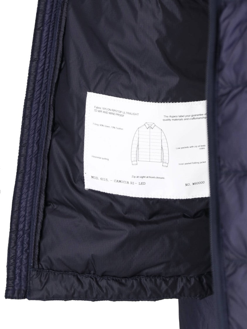 Aspesi Blue Quilted Nylon Jacket