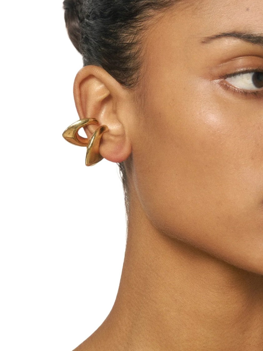 Panconesi Sculptural Gold Finish Ear Cuff With Fluid Design