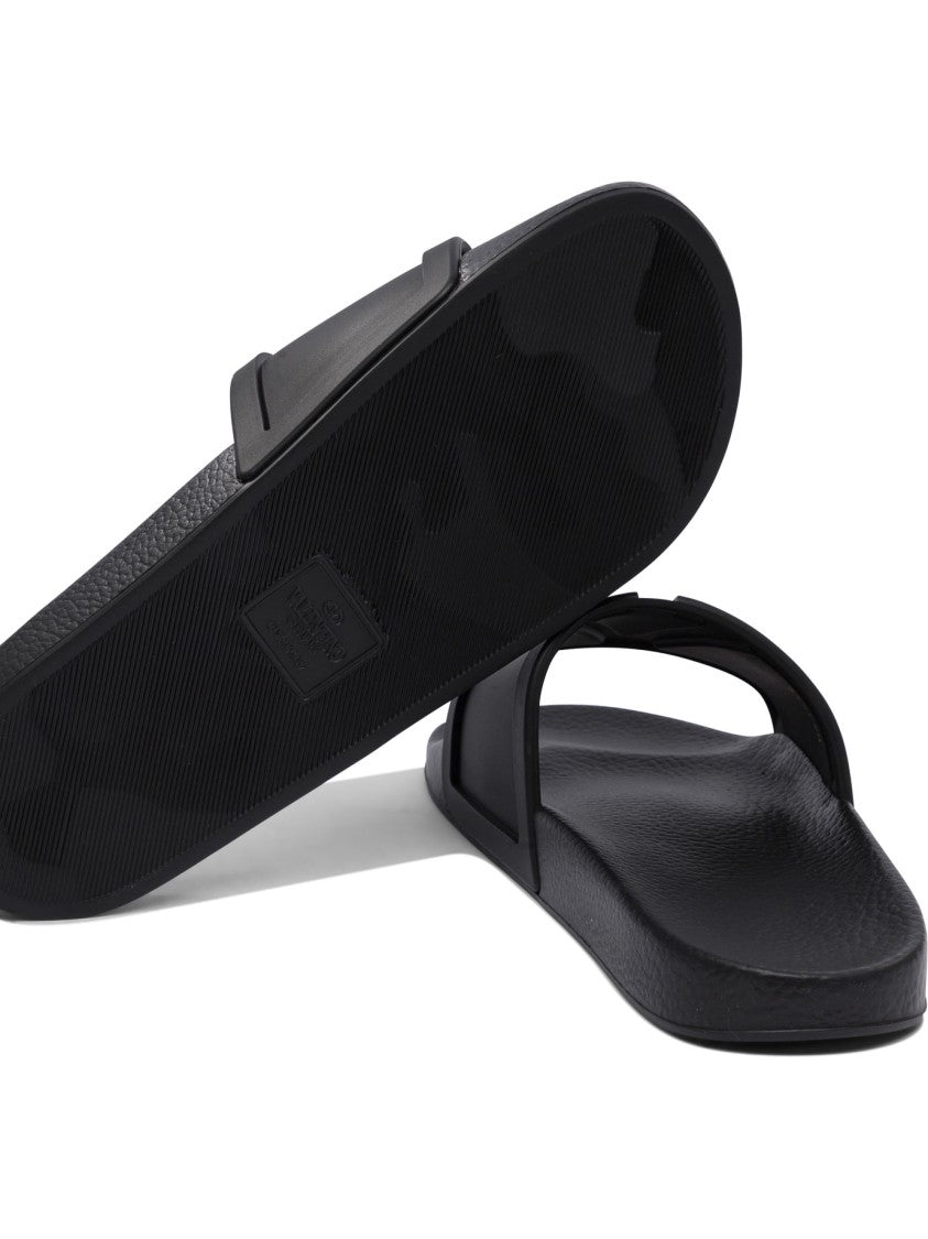 Valentino Garavani Textured Rubber Slides