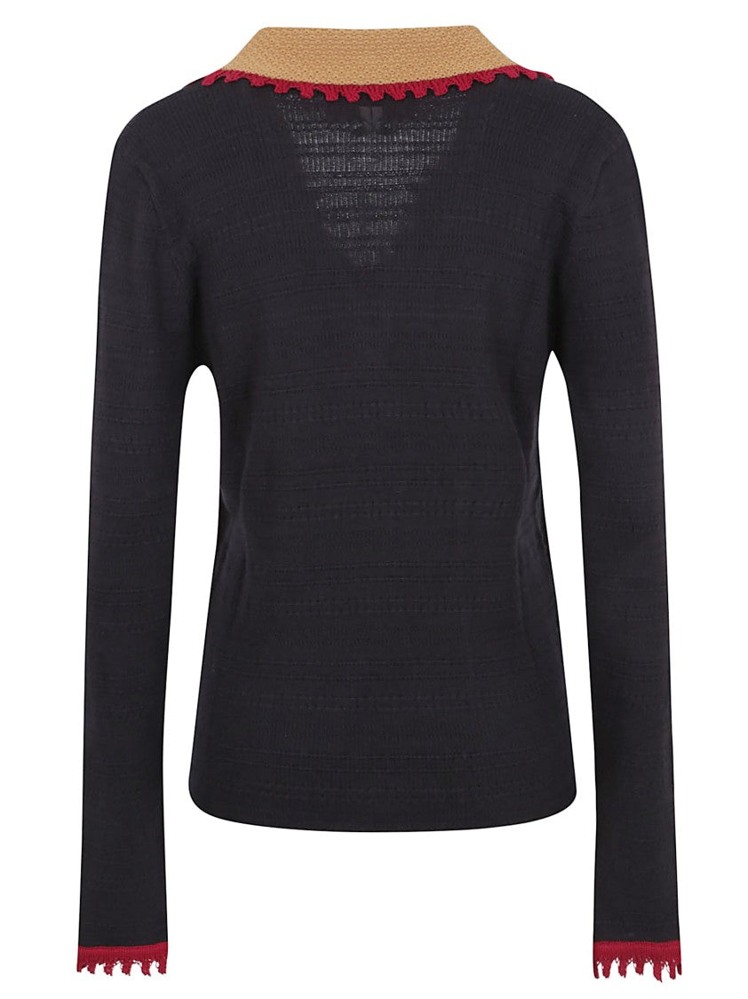 La Double J V-Neck Cashmere Blend Polo Jumper