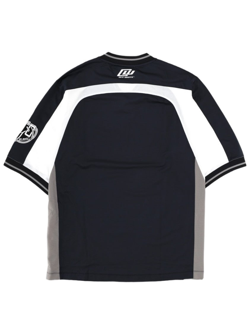 Off-White Color-Block Polyester Sporty T-Shirt