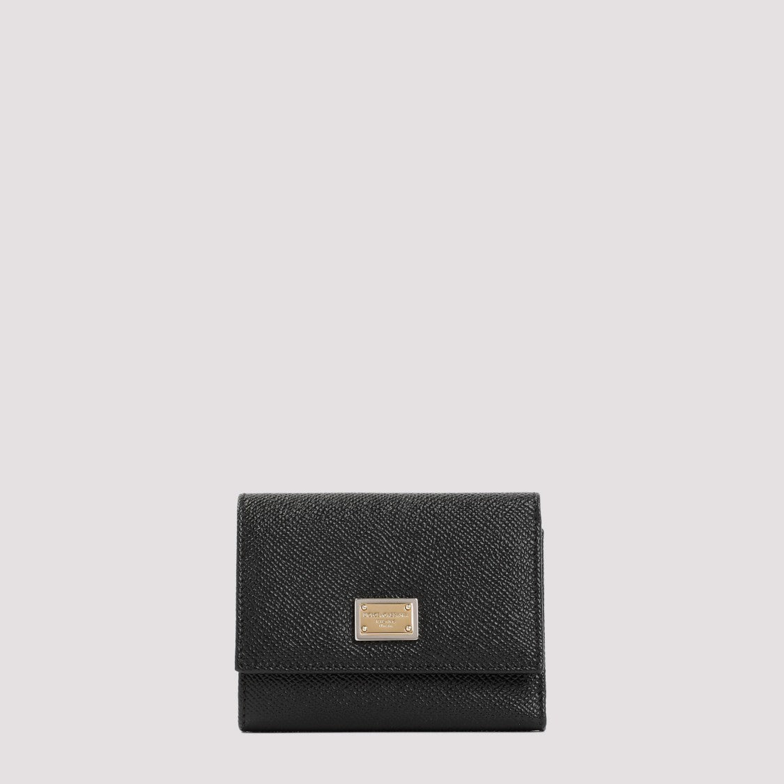 Dolce & Gabbana Black Leather French Flap Wallet
