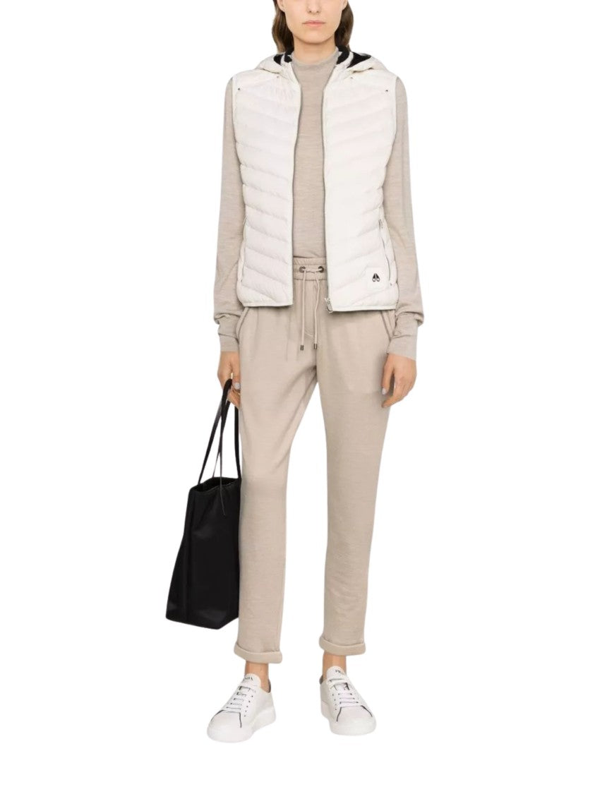 Brunello Cucinelli Beige Subtle Glitter Cotton-Silk Cropped Pants