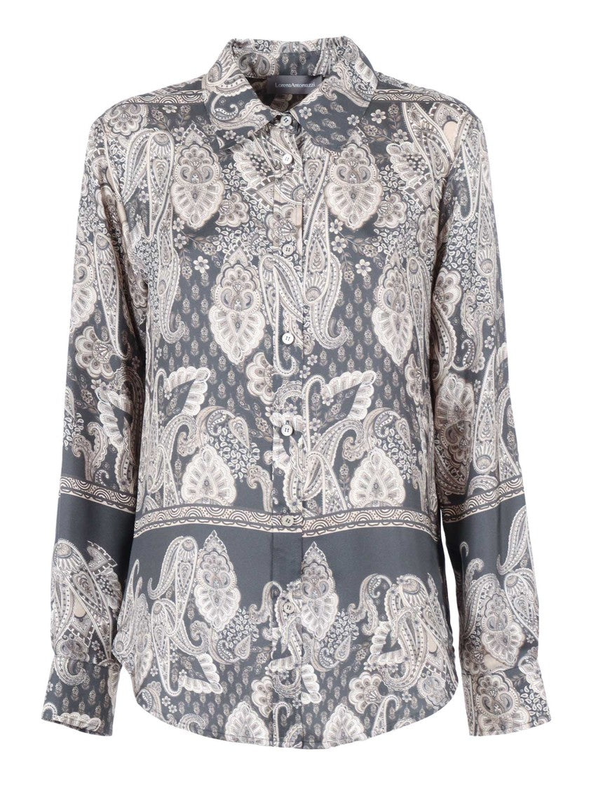 Lorena Antoniazzi Silk Shirt With Paisley And Floral Print