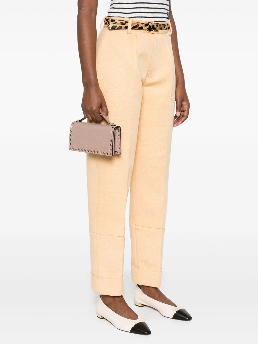 Valentino Rockstud Pyramid Textured Leather Wallet