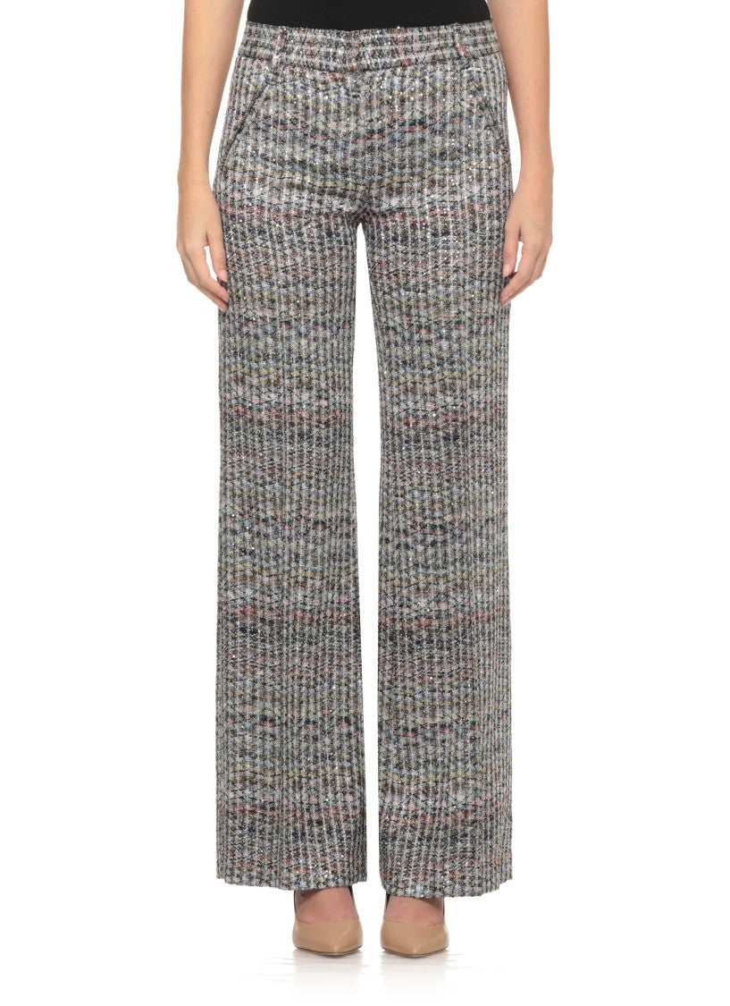 Missoni Multicolor Sequined Lurex Straight-Leg Viscose Pants