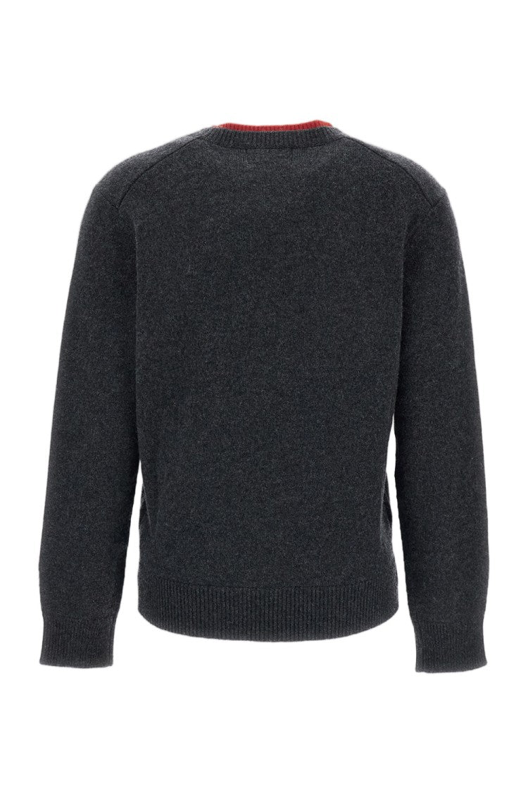 Loulou De Saison Two-Tone Cashmere Crewneck Sweater With Contrast Trim