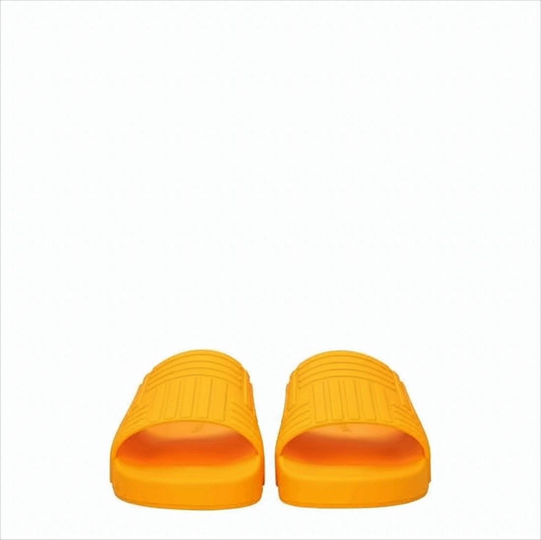 Bottega Veneta Textured Geometric Orange Mules With Bold Design