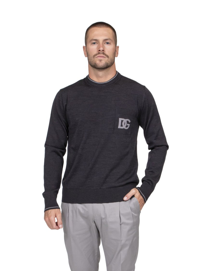 Dolce & Gabbana Maglia Girocollo Contrast-Trim Long-Sleeve Sweater