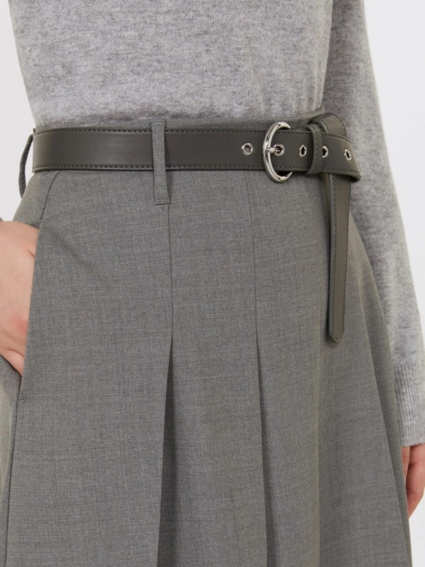 Max Mara Knee-Length Midi Skirt With Structured Pleats
