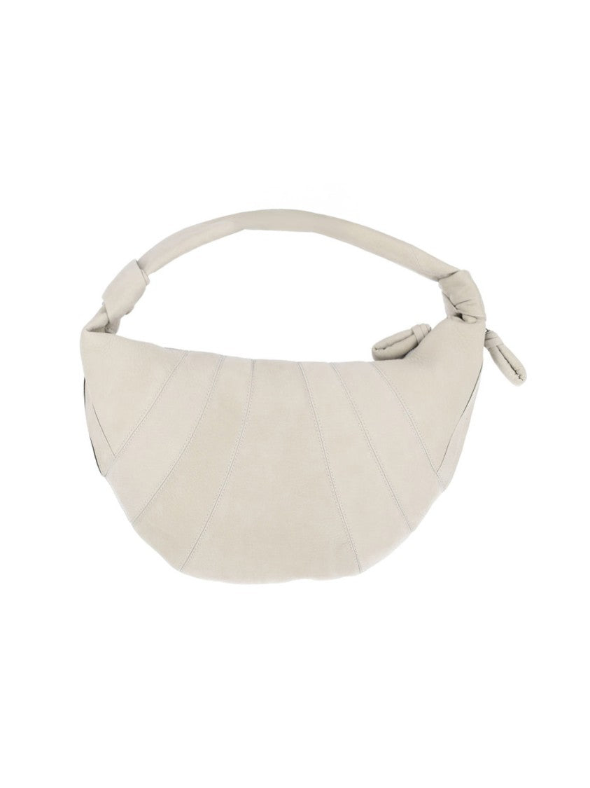 Lemaire Fortune Croissant Grey Nubuck Leather Shoulder Bag