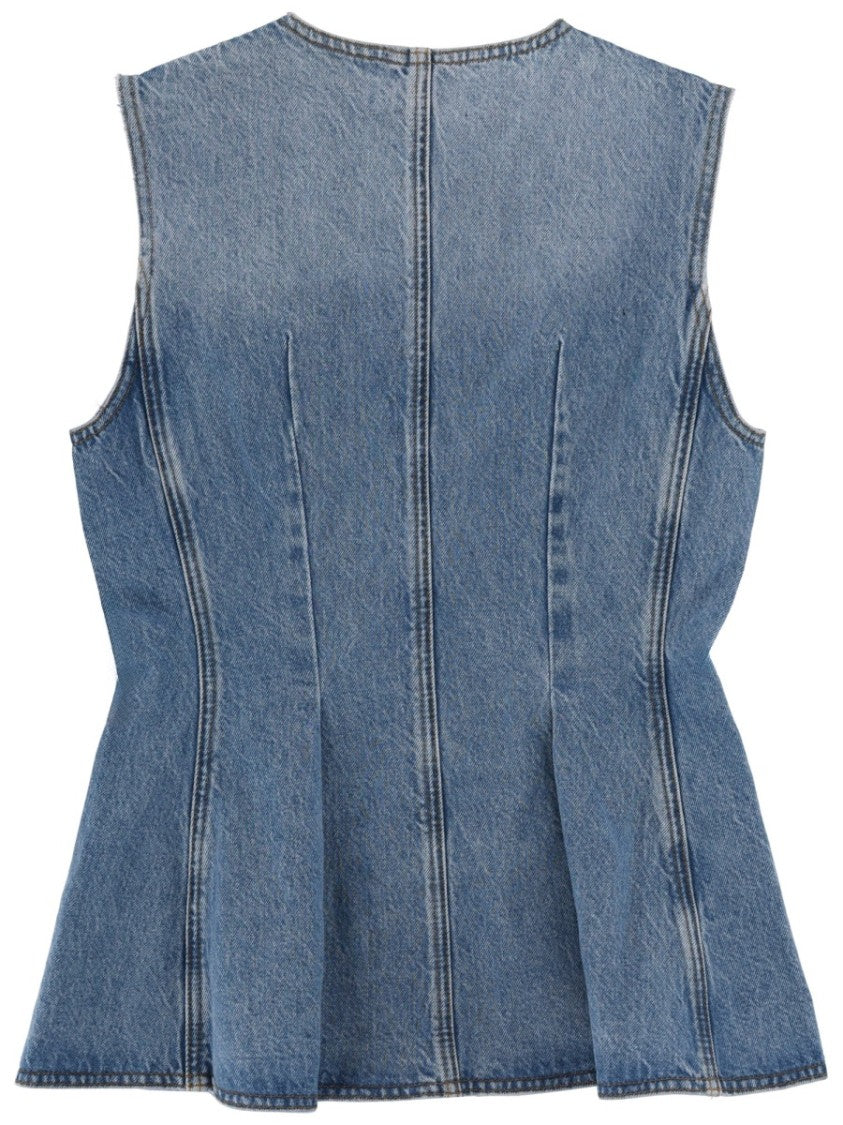 Rotate Birger Christensen Fitted Button-Down Organic Tank Top