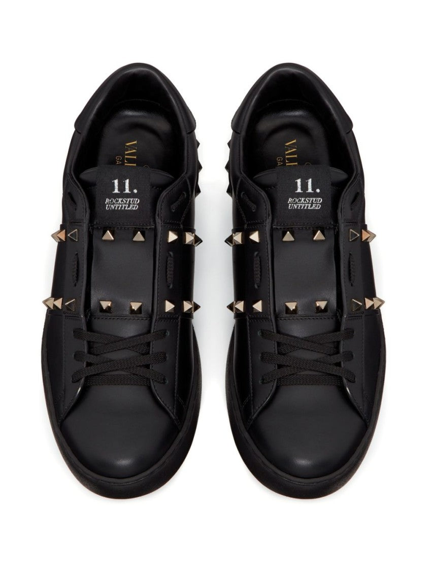 Valentino Garavani Black Leather Flat Shoes