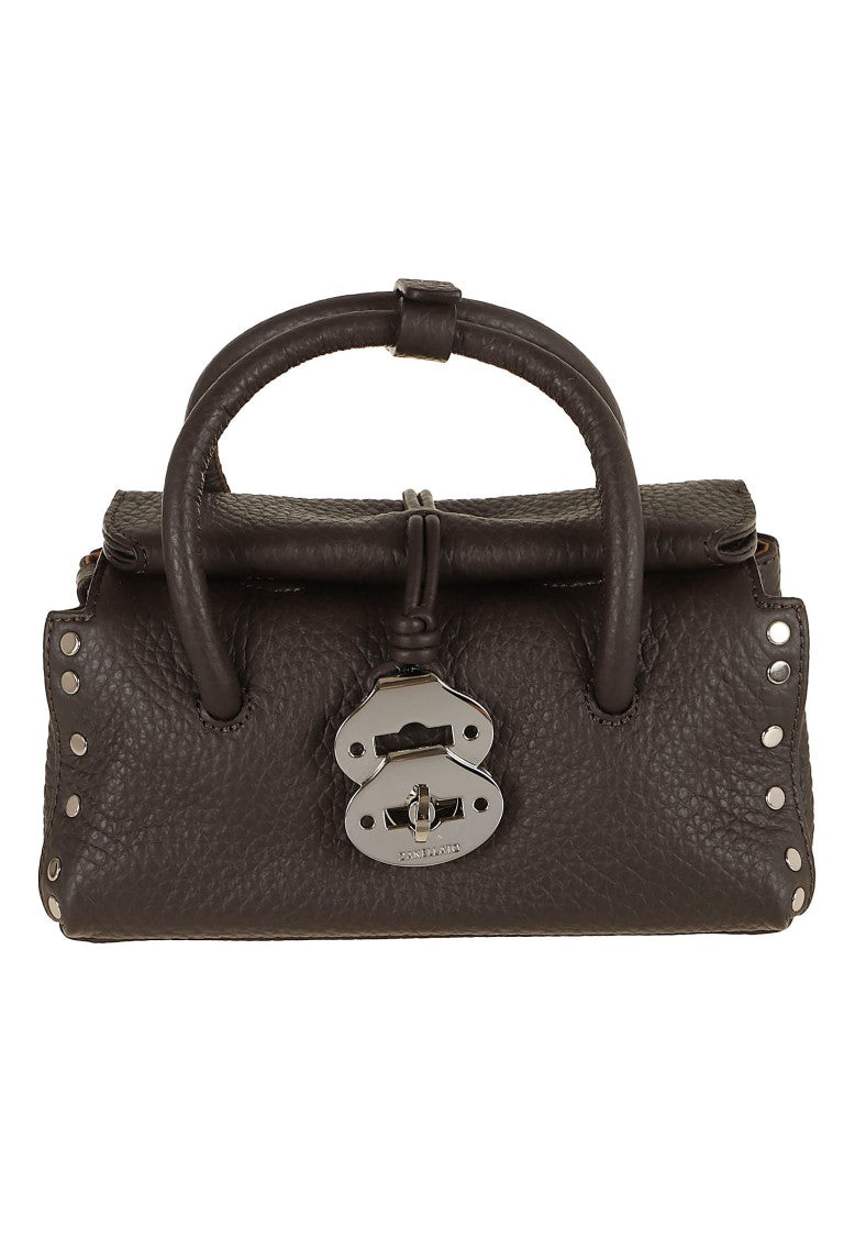 Zanellato Hammered Leather Shoulder Bag With Engraved Clasp