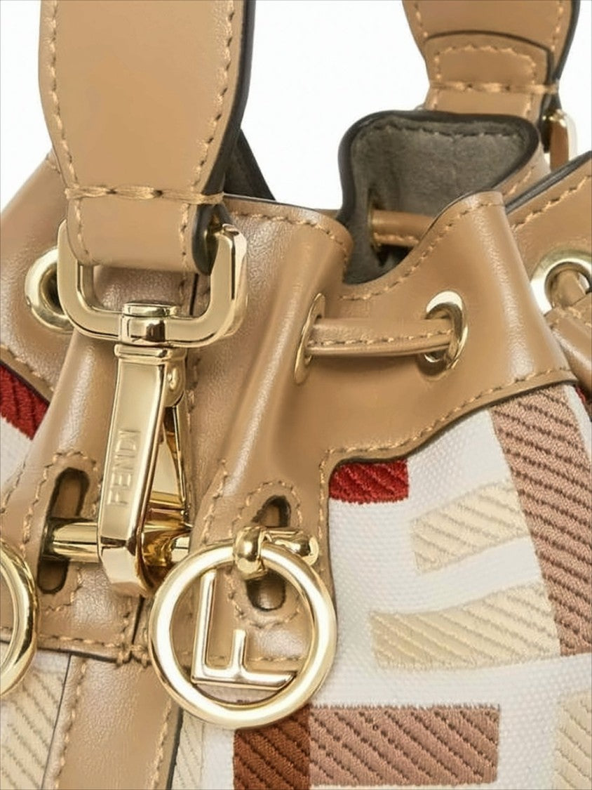 Fendi Bucket-Style Shoulder Bag With Geometric Pattern