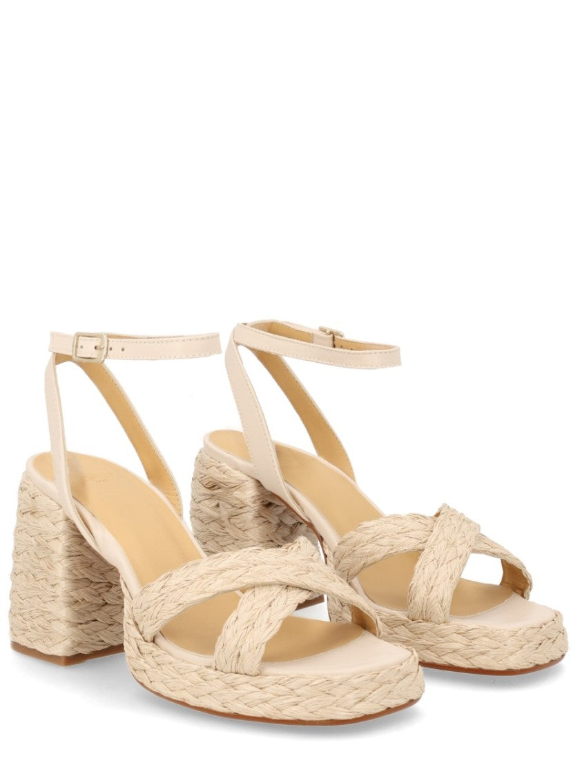 Castaner Valeriette/258 Braided Raffia Block Heel Sandals