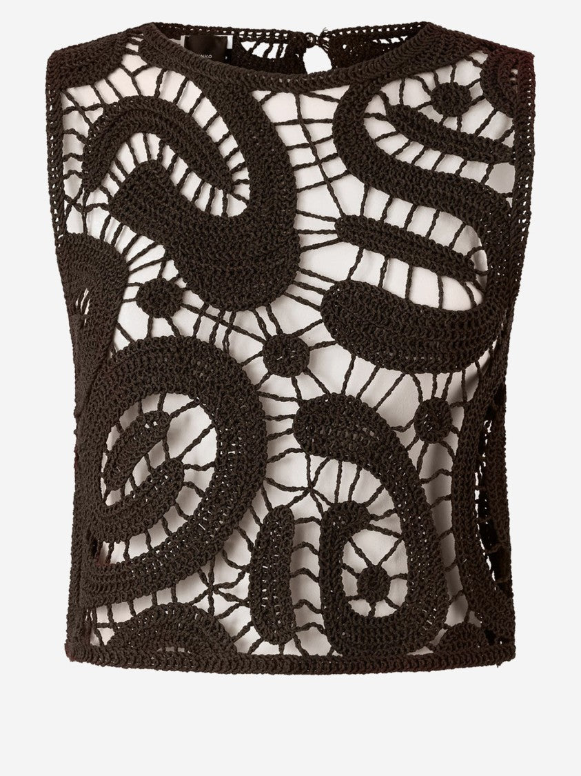 Pinko Geometric Crochet Top