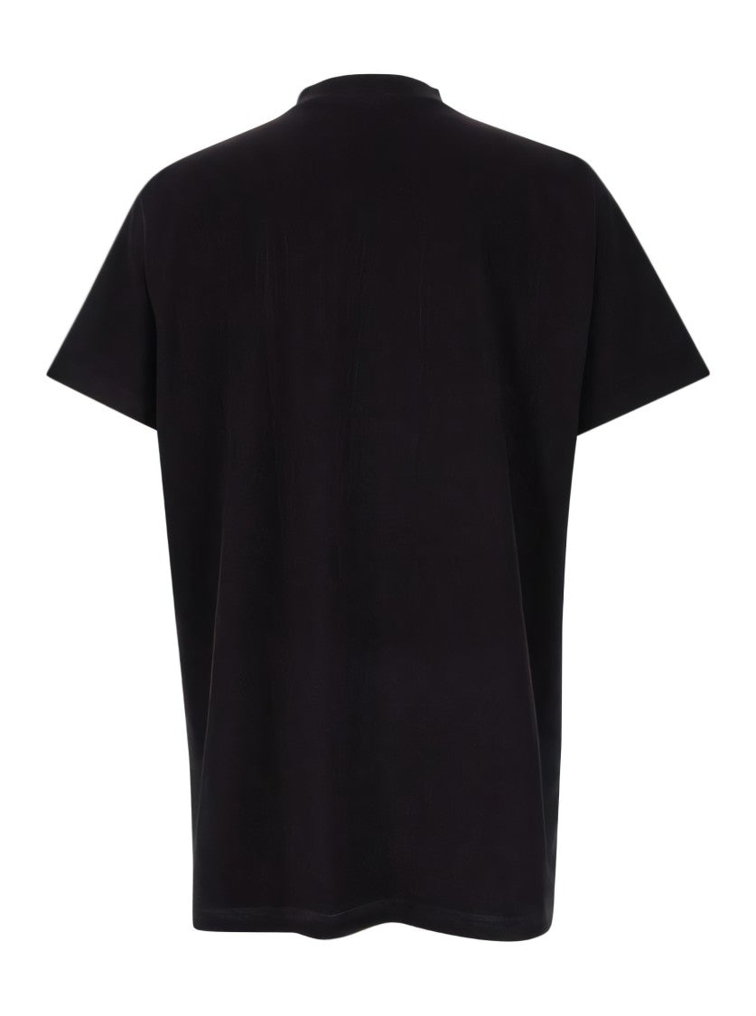 Balenciaga Short-Sleeved Black T-Shirt With Bold Graphic Design