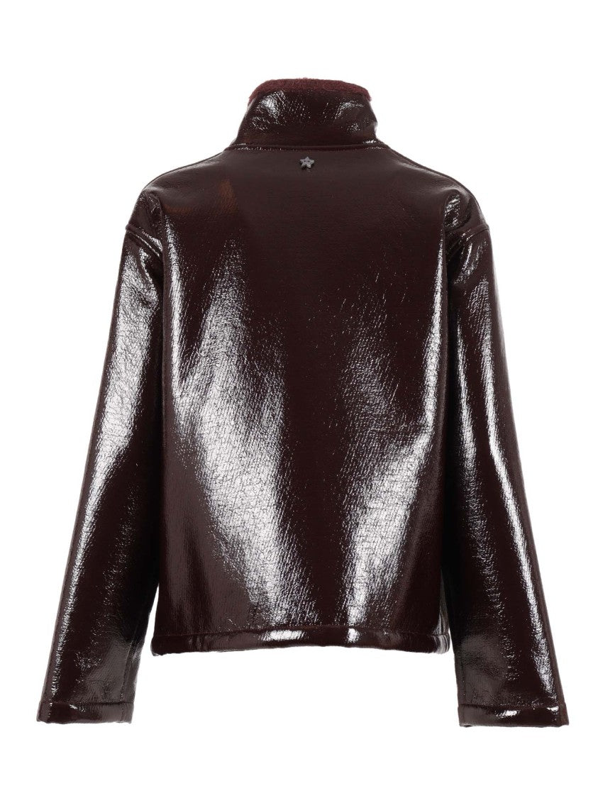 Lorena Antoniazzi Glossy Finish Jacket With High Collar