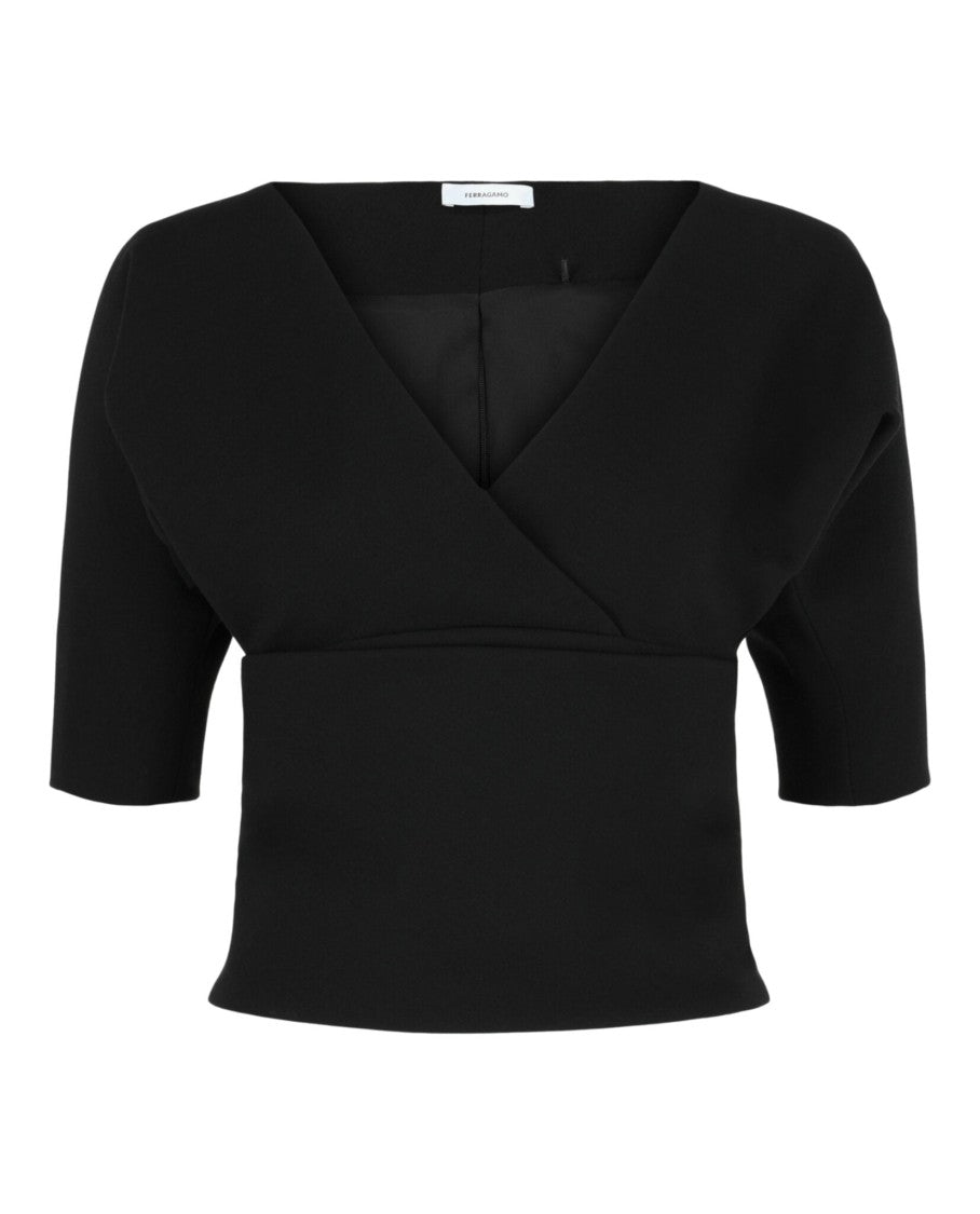Ferragamo Layered Wool-Blend Blouse