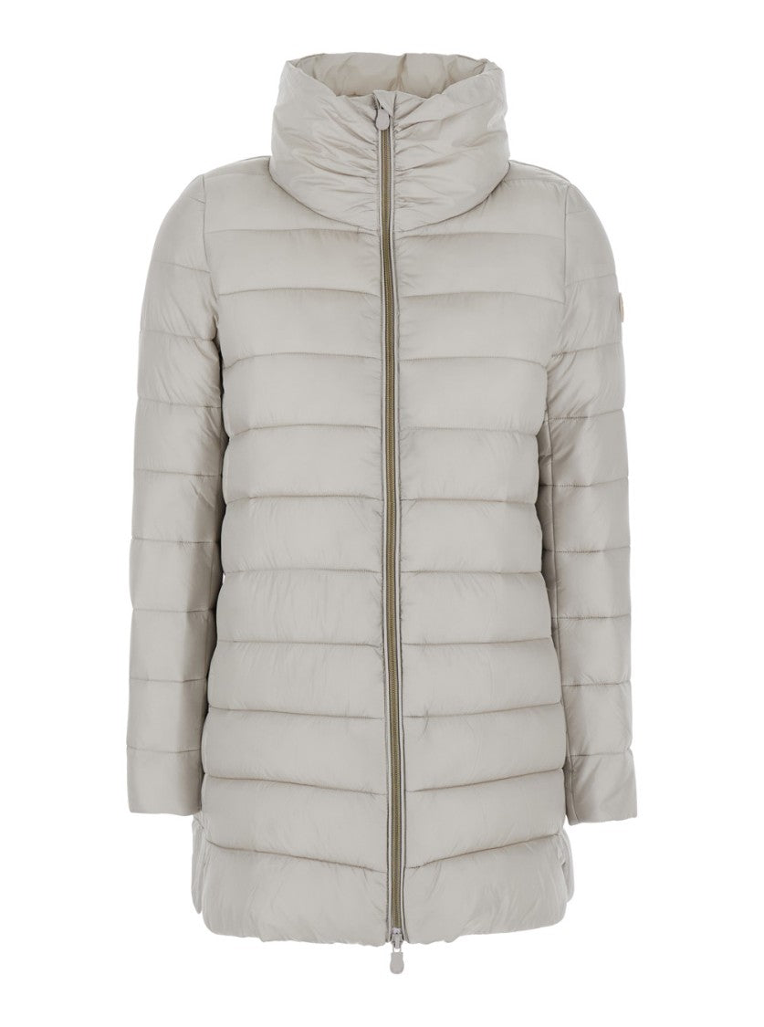 Save The Duck Quilted Down Coat With High Collar