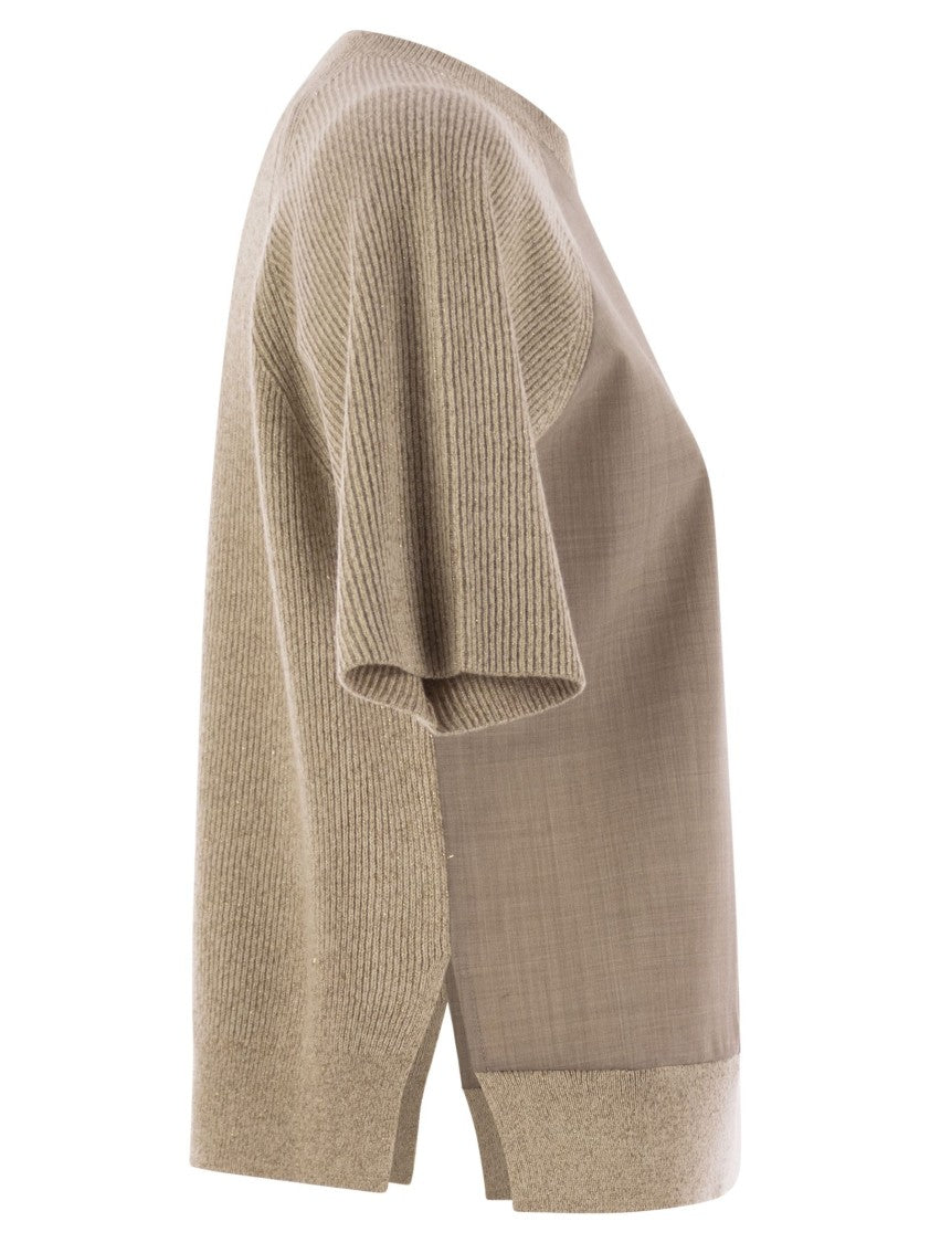 Fabiana Filippi Platinum And Lurex Short-Sleeved Jersey