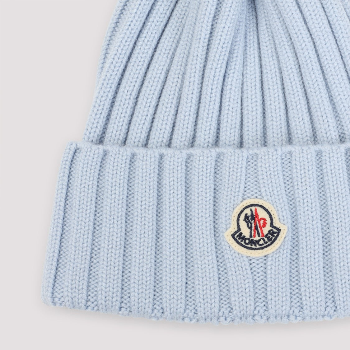 Moncler Ribbed Knit Hat With Fluffy Pom-Pom