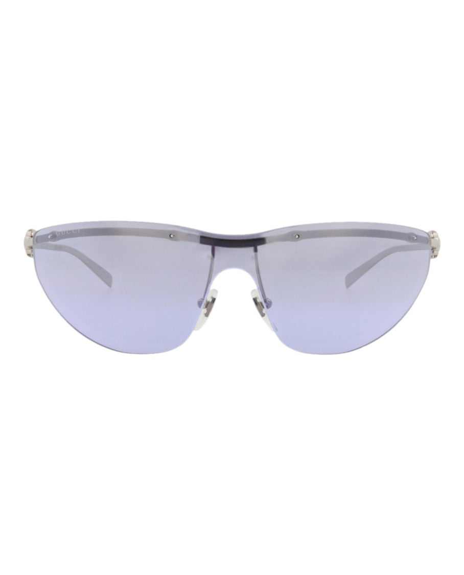Gucci Shield-Frame Metal Sunglasses